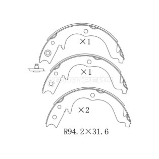 Колодки ручного тормоза MITSUBISHI OUTLANDER 06-12/PEUGEOT 4007 07-/CITROEN C-CROSSER 07- SAT