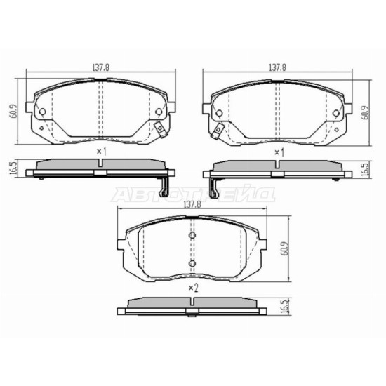 Колодки тормозные перед HYUNDAI IX35 09- I40 11-/JAC S3 SAT