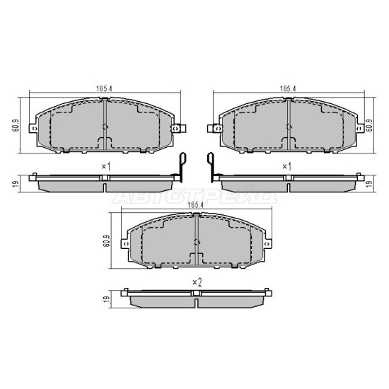 Колодки тормозные перед NISSAN PATROL Y61 97-10 SAT