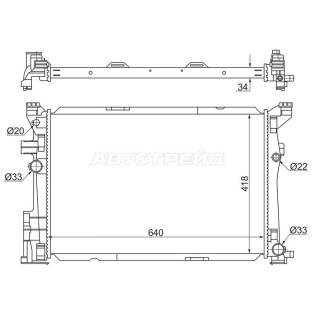 Радиатор Mercedes-Benz A-Class 12-18 / B-Class 11-18 / CLA-Class 13-19 / GLA-Class 13-19 SAT